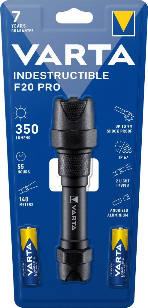 Varta Indestructible F20 Pro 6 Watt LED Aluminum 350 Lumen kabatas lukturis