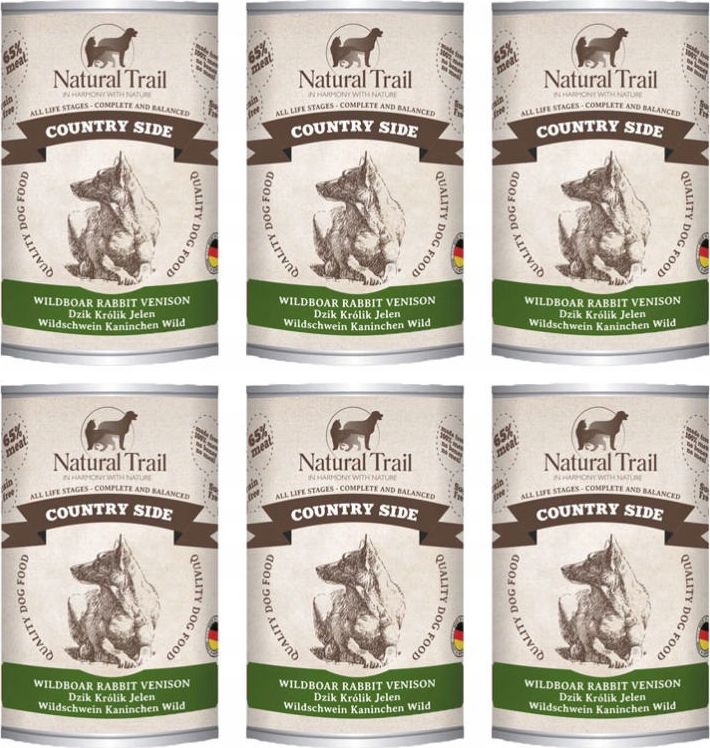 Natural Trail NATURAL TRAIL PIES pusz.400g COUNTRY WILDBOAR, RABBIT, VENISON /6 Z004121 (4250231542053) barība suņiem