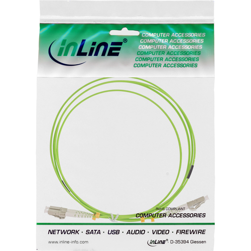 InLine InLine - Patch- Cable - LC Multi- Mode (M) to LC Multi- Mode (M) - 3,0m - glass fiber - 50/125 Micrometer - OM5 - halogen free - gree tīkla kabelis