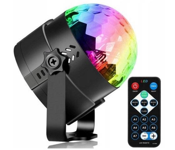 RoGer Projektors / Disko bumba / RGB / LED ar Tālvadības pulti apgaismes ķermenis