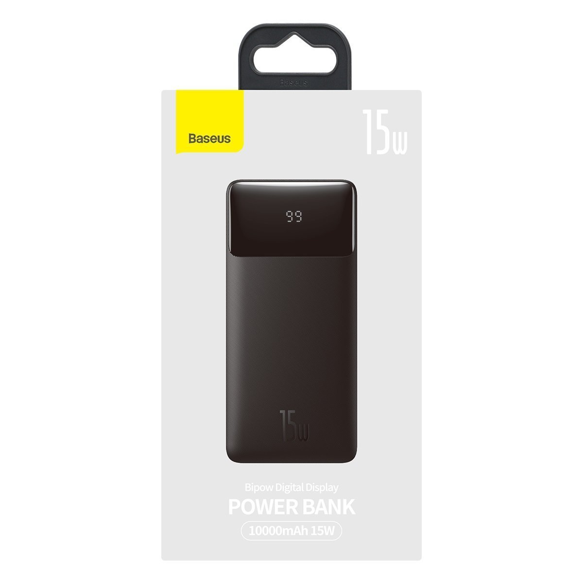 Baseus Power Bank BIPOW 15W Digital Display 10000 mAh black Powerbank, mobilā uzlādes iekārta