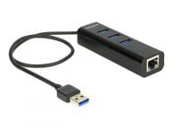 Delock  USB 3.0 Hub 3 Port+1 Gb LAN 10/100/1000 Mb/s USB centrmezgli