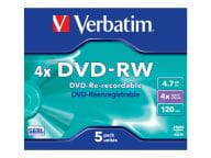 Verbatim DVD-RW 4.7GB 4X MATT SILVER jewel box - 43285 matricas