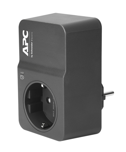 APC PM1WB-GR surge protector Black 1 AC outlet(s) 230 V elektrības pagarinātājs