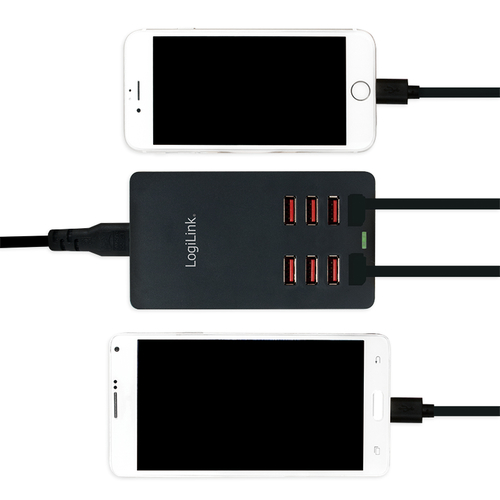 LogiLink USB Charger 8 Port, 44W, black Barošanas bloks, PSU