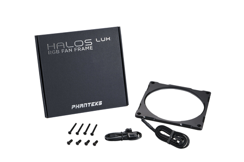 PHANTEKS Halos Lux ramka 140mm, RGB-LED, aluminium - Melns ventilators