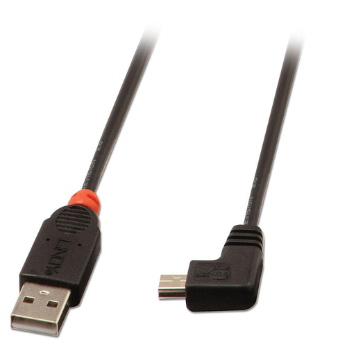 Lindy USB-A - miniUSB USB cable 2 m Black (31972) USB kabelis