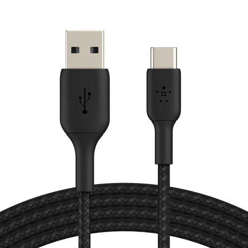 Belkin USB-C/USB-A Cable 1m braided, black CAB002bt1MBK USB kabelis