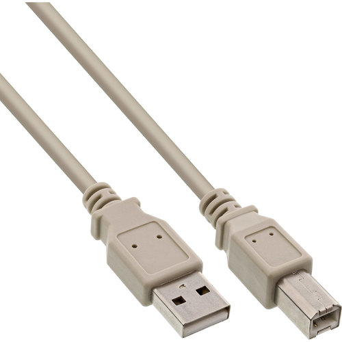 Kabel USB InLine USB A/B, 1.8m, Pelēks (34518L) USB kabelis