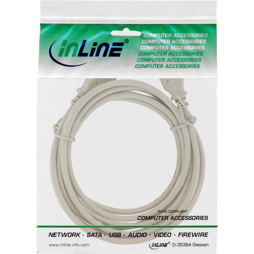 InLine USB 2.0 Kabel, A an A, beige - 0,5m USB kabelis