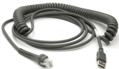 Zebra Cable USB type A coiled, 4.54m Cable code U09 100593, 30-CBA-U09-C15ZAR USB kabelis