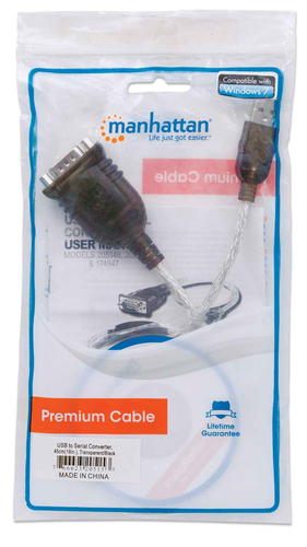 Manhattan  USB to Serial/RS232 Conveter USB/RS-232, M/M, USB kabelis