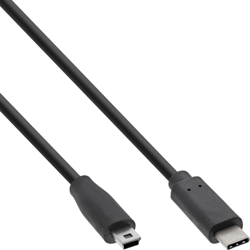 Kabel USB InLine USB C -> Mini USB (M/M) Black 1.5m (35754) USB kabelis