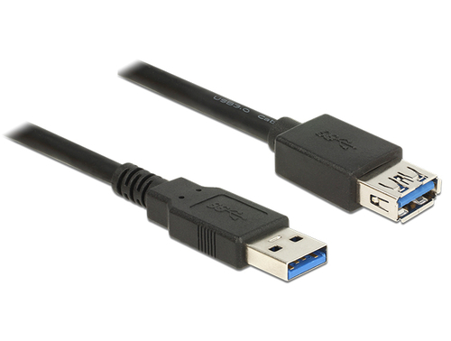 Cable USB 3.0 2m        AM-AF black USB kabelis