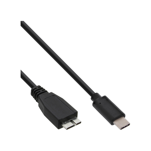 Kabel USB InLine USB C -> USB Micro-B (M/M) Black 0.5m (35726) USB kabelis