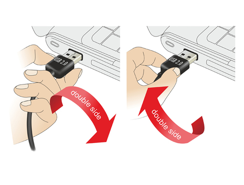 Delock USB cable USB-A - USB-A 3 m Black (83372) USB kabelis