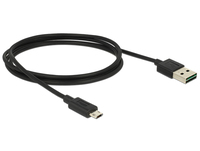 Delock Cable Easy USB 2.0 type-A male > Easy USB 2.0 type Micro-B male 1m black USB kabelis