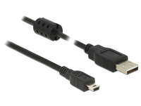 Cable USB AM-Mini BM    2.0 3M black USB kabelis