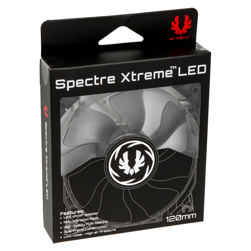 BitFenix Spectre Xtreme 120mm Lufter Whitee LED - black ventilators