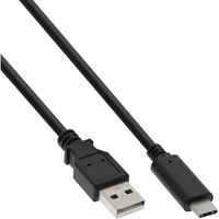 Kabel USB InLine USB C -> USB A (M/M) Black 1m (35731) USB kabelis