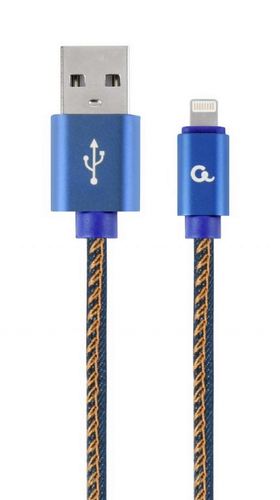 Gembird Premium jeans (denim) Type-C USB cable with metal connectors, 2m, blue USB kabelis