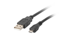 Lanberg CA-USBM-10CC-0010-BK USB cable 1 m USB 2.0 Micro-USB B USB A Black USB kabelis