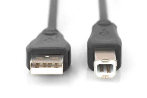 Cable USB2 A/B M/M 3.00m black USB kabelis