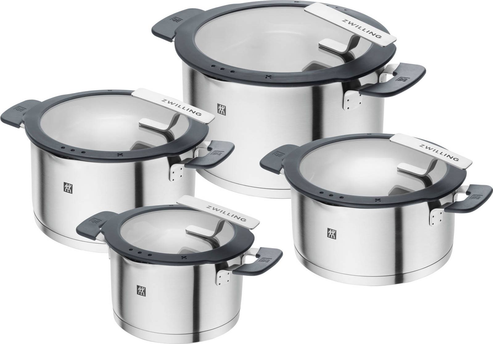 ZWILLING SIMPLIFY 66870-004-0 Pots set Stainless steel 4 pcs. Silver Black Pannas un katli