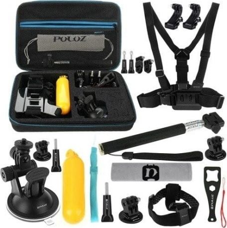 Puluz Set of 20 Puluz accessories for PKT11 action cameras Sporta kameru aksesuāri