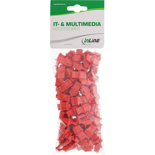 InLine - Dust protection for RJ- 45 plugs - red (pack with 100) (59942K) Datora korpuss