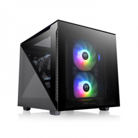 Thermaltake Divider 200 TG - Micro-Case - micro ATX - windowed side panel (tempered glass) - ohne Netzteil (PS/2) - Schwarz - USB/Audio 4713 Datora korpuss