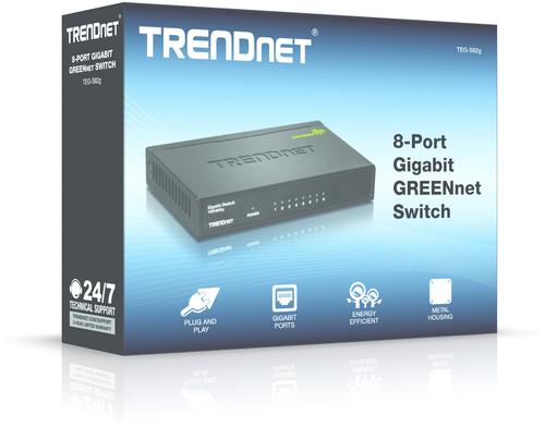 Switch 8-Port Gbit GREENnet metall komutators