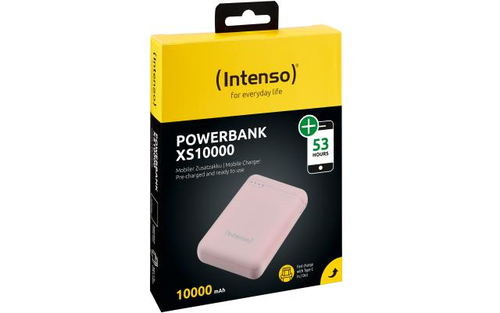 Intenso Powerbank XS10000 rosé 10000 mAh incl. USB-A to Type-C Powerbank, mobilā uzlādes iekārta