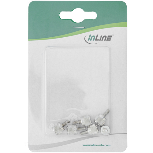 InLine® Thumbscrews, Silver, for Housing, 12mm, Pack of 6 (77770A) Datora korpuss
