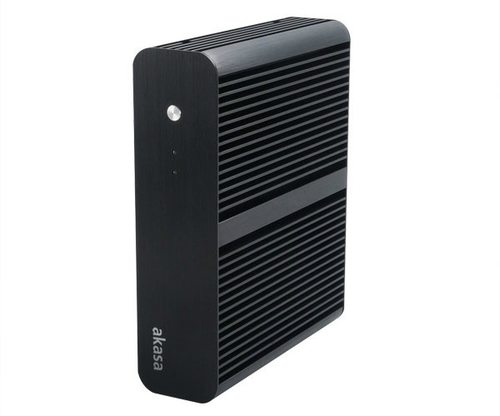 Akasa Euler Fanless Thin-Mini-ITX Case, 120W PSU, OEM - black Datora korpuss