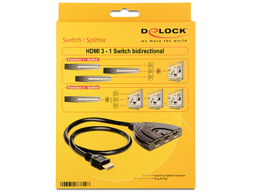HDMI Switch Delock 3 Input -> 1 Ausgnag bidirectional komutators