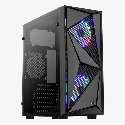 Aerocool Glider Cosmo Midi-Tower, Tempered Glass - schwarz Datora korpuss