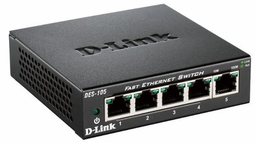 D-Link 5-port 10/100 Metal Housing Desktop Switch komutators