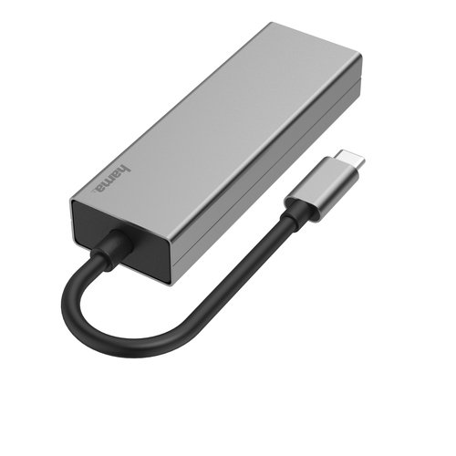 Hama USB-C Hub, Multiport, 4 Ports, 2 x USB-A, USB-C, LAN LED Televizors