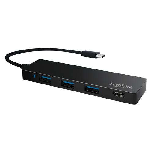 LOGILINK- Ultra-slim USB-C 3.1 hub, 4-port, black USB centrmezgli