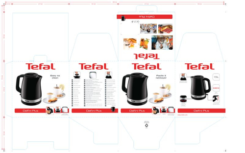 Tefal Delfini Plus KO150F30 (1 5l 2400W black) Elektriskā Tējkanna