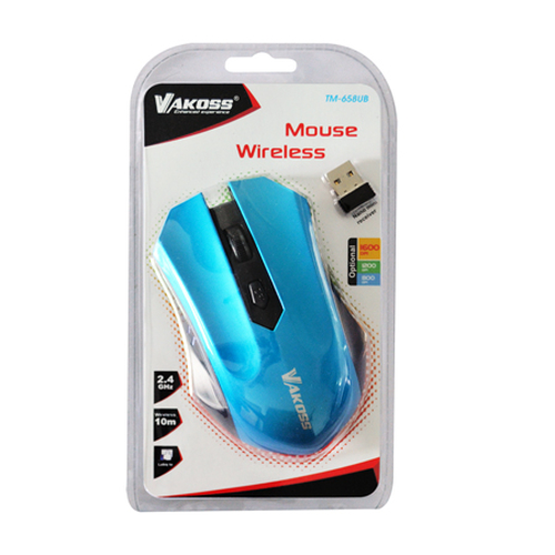 VAKOSS Wireless optical mouse TM-658UB 4D, 800/1200/1600DPI, 2.4GHz, blue Datora pele