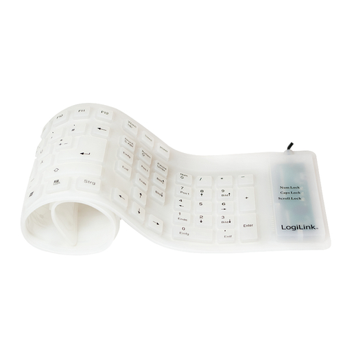 Keyboard Logilink wired flex. USB white klaviatūra