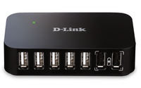 D-Link 7-Port USB 2.0 Hub USB centrmezgli