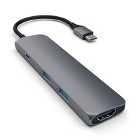 Satechi Type-C USB Passthrough HDMI Hub Space Gray USB centrmezgli