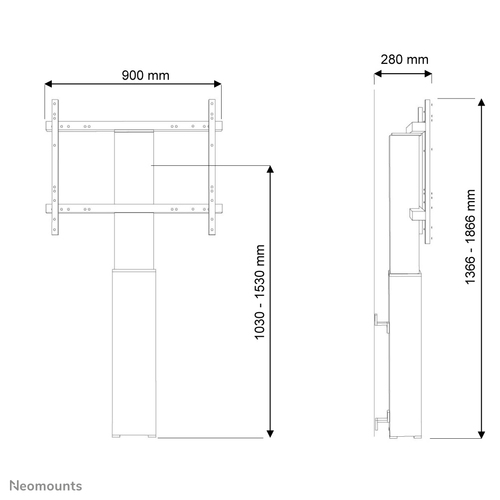 Newstar WAH 42"-100" 1TFT 1Gelenk silber Max.150KG W2250sil TV stiprinājums