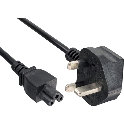 InLine 16656E Netzkabel Stecker Typ-G auf C5 Buchse schwarz 2m elektrības pagarinātājs