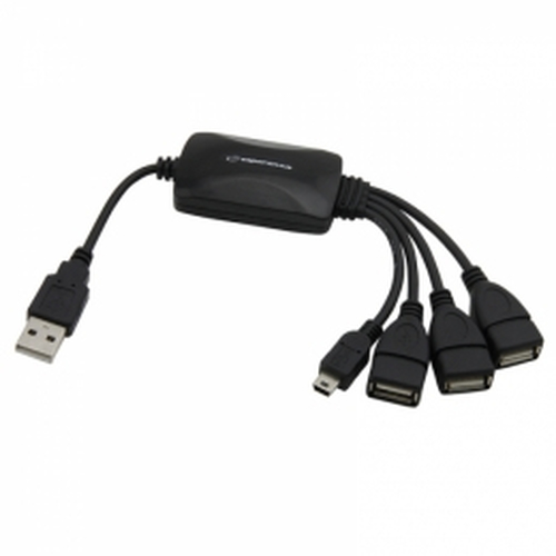 Esperanza EA114 (4x USB 2.0; black color) USB centrmezgli