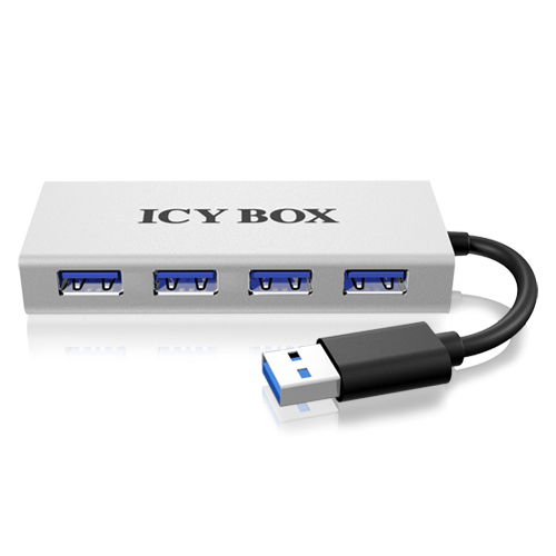 ICY BOX USB 3.0 Hub, 4 port, plastic + aluminium case ICY BOX 70406 USB centrmezgli