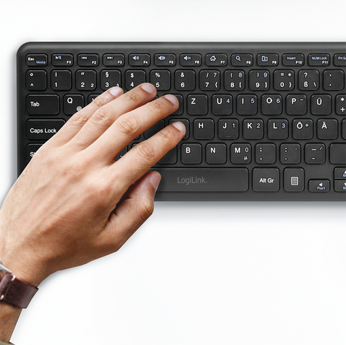 LogiLink Tastatur Wireless mit Touchpad, 2,4 GHz, schwarz klaviatūra